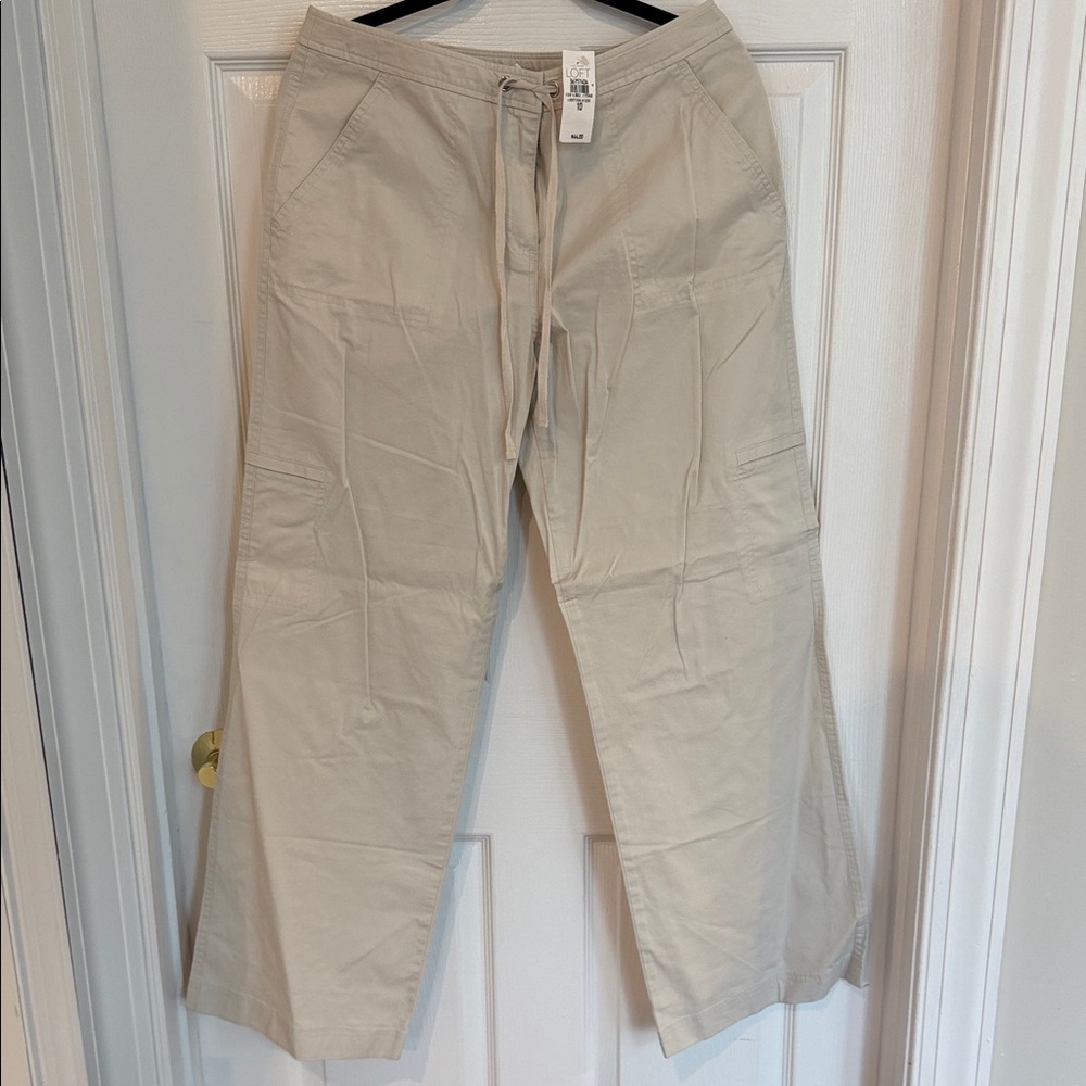 LOFT Women's Cream Wide Leg Pants